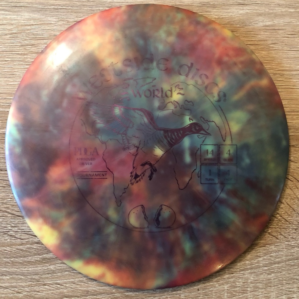 Westside Discs Tournament World hand dyed distance driver golf disc 174g